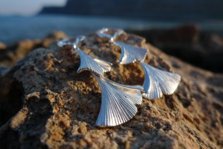 Ginkgo Ohrhänger Silber