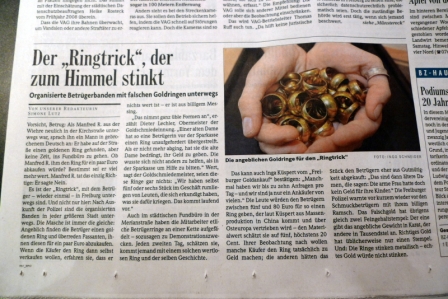 Bericht der BZ vom 5.10.2010 - Ringtrick Bericht der BZ vom 5.10.2010 - Ringtrick