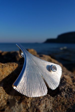 Ginkgo Anhänger Silber