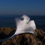 Ginkgo Brosche Silber