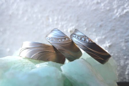 Trauringe 950 Palladium mit Brillanten v. Fischer