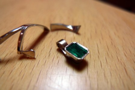 Anhänger Weißgold Smaragd